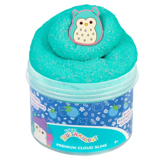 Original Squishmallows&#x2122; Winston the Owl Premium Cloud Slime, Blue Raspberry Scented